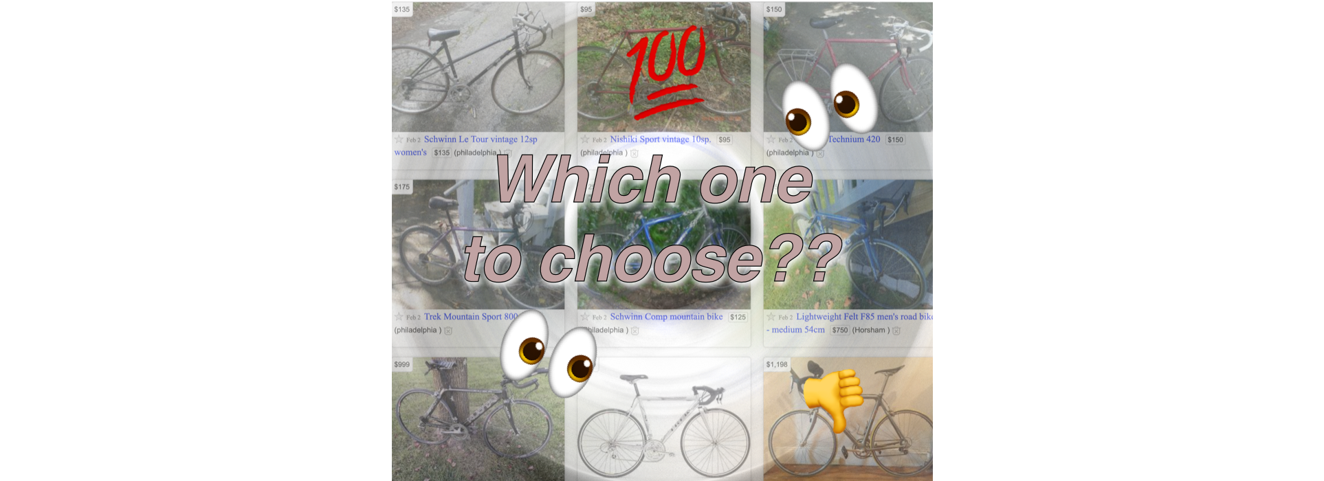 graphic of online bicycle classifieds